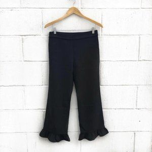 New Black Frill Hem Trousers